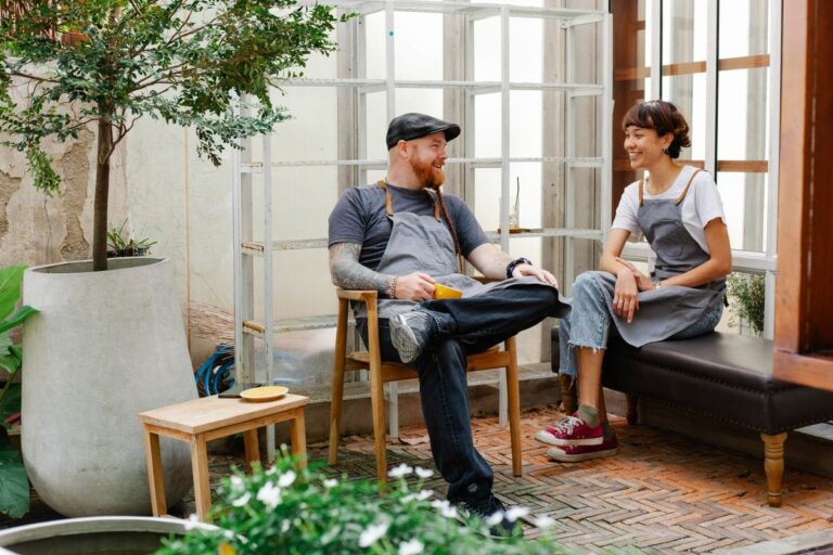 Friends having a fun conversation over coffee